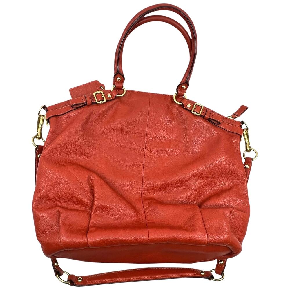 Coach Leather Satchel Orange Crossbody Shoulder Bag Purse F1298-18841 - Picture 4 of 16